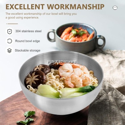 Toffi SUS304 Stainless Steel Korean Style Basin Mixing Bowl; Mangkuk Pengadun Besen Gaya Korea; 不锈钢韩式面盆搅拌碗