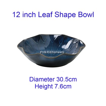 Porcelain Sky Blue Round Soup Bowl Plate; Pinggan Mangkuk Sup Bulat Biru Langit Porcelain; 瓷天蓝色圆形汤碗盘