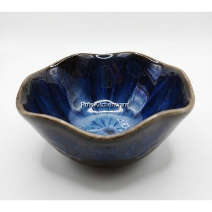 Porcelain Sky Blue Round Soup Bowl Plate; Pinggan Mangkuk Sup Bulat Biru Langit Porcelain; 瓷天蓝色圆形汤碗盘