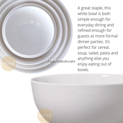 White Porcelain Luo Han Bowl Rice Bowl, Porselin Mangkuk Nasi Warna Putih 白色陶瓷米饭碗罗汉碗