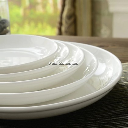 White Porcelain Rice/Fruit Plate, Pinggan Nasi/Buah Porcelain Putih, 白瓷饭果盘
