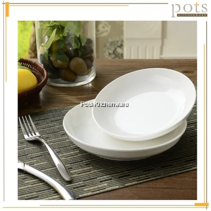 White Porcelain Rice/Fruit Plate, Pinggan Nasi/Buah Porcelain Putih, 白瓷饭果盘