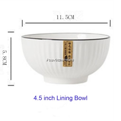 Home Ceramic Tableware, Plate Bowl Black Edge Series; Pinggan Mangkuk Seramik Rumah, 简约北欧碗碟套装家用陶瓷餐具餐具个性盘碗黑边系列