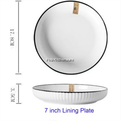 Home Ceramic Tableware, Plate Bowl Black Edge Series; Pinggan Mangkuk Seramik Rumah, 简约北欧碗碟套装家用陶瓷餐具餐具个性盘碗黑边系列