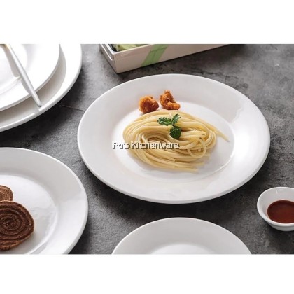 White Porcelain Flat Plate, Porselin Pinggan Rata Warna Putih, 白色陶瓷平盘
