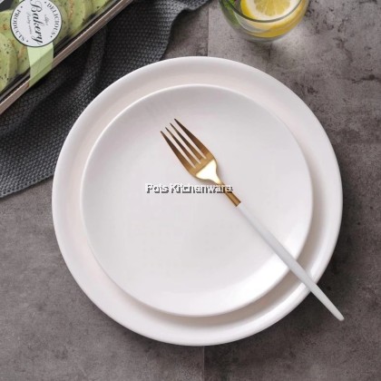 White Porcelain Flat Plate, Porselin Pinggan Rata Warna Putih, 白色陶瓷平盘