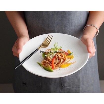 White Porcelain Flat Plate, Porselin Pinggan Rata Warna Putih, 白色陶瓷平盘