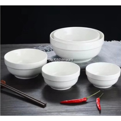 White Porcelain Bowl With Edge, Porselin Mangkuk Dengan Tepi Warna Putih 白色陶瓷护边碗
