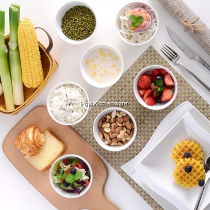 White Porcelain Bowl With Edge, Porselin Mangkuk Dengan Tepi Warna Putih 白色陶瓷护边碗