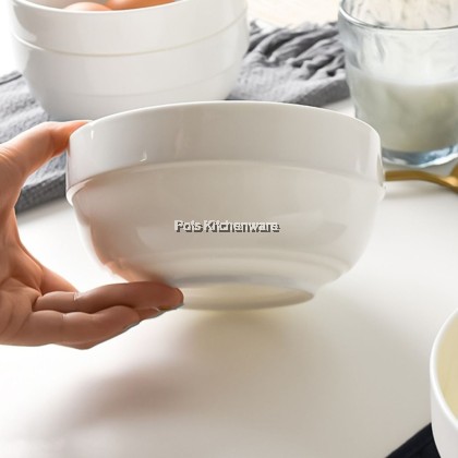 White Porcelain Bowl With Edge, Porselin Mangkuk Dengan Tepi Warna Putih 白色陶瓷护边碗
