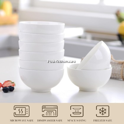 White Porcelain Bowl With Edge, Porselin Mangkuk Dengan Tepi Warna Putih 白色陶瓷护边碗