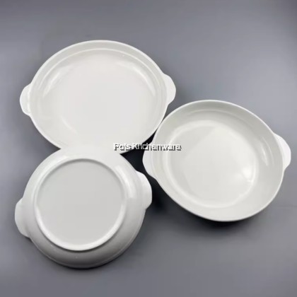 White Porcelain Abalone Plate, Porselin Pinggan Abalon Warna Putih, 白色陶瓷鲍鱼盘