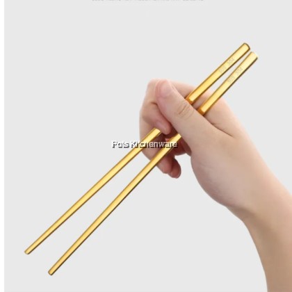 Stainless Steel Gold Spoon Fork Chopstick Set | Penyepit Sudu Garpu Emas | 不锈钢金色勺叉筷子