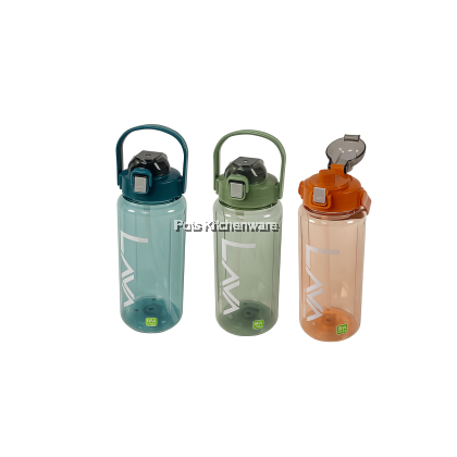 【1.0L & 2.0L】LAVA Brand BPA Free Water Bottle Plastic Tumbler With Straw With Handle Grip Press Open Top | Botol Air | 超大容量水瓶