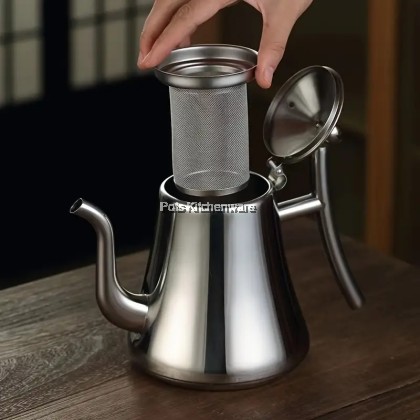 [1.5L / 2.0L]TOFFI Stainless Steel Coffee Tea Pot/ Kettle with Strainer | Tea Coffee Pot Cerek Besi Teko Air Panas|
