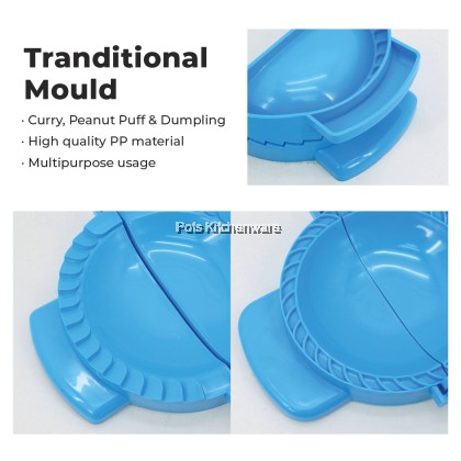 3pcs Plastic Curry Puff Mould Acuan Karipap | Food Grade Dough Press Molder