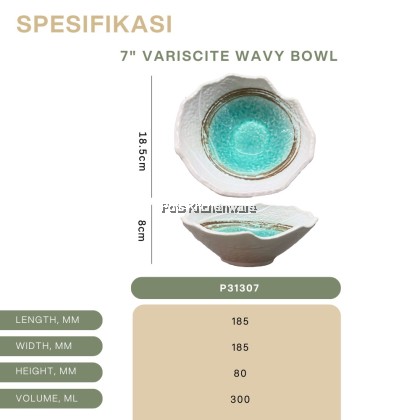 Variscite Porcelain Bowl Series – Wavy / Korean / Ramen / Square Bowl – Elegant Ceramic Tableware P31000