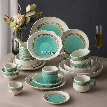 Variscite Porcelain Bowl Series – Wavy / Korean / Ramen / Square Bowl – Elegant Ceramic Tableware P31000