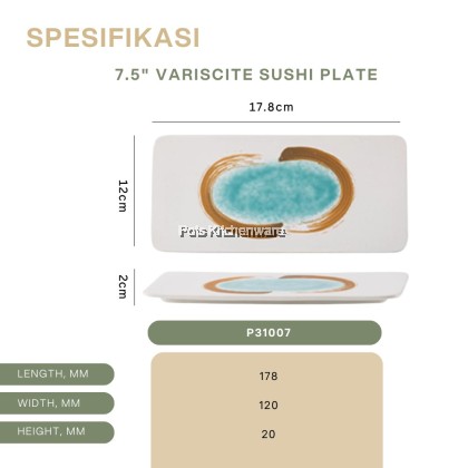 Variscite Porcelain Spoon / Sauce Plate / Sushi Plate / Octagonal Plate / Oval Serving Plate- P30000 Series