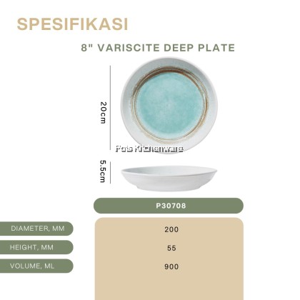Variscite Porcelain Plate Series- Round Serving/ Deep/ Round Deep/ Western/ Round- P30000