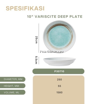 Variscite Porcelain Plate Series- Round Serving/ Deep/ Round Deep/ Western/ Round- P30000