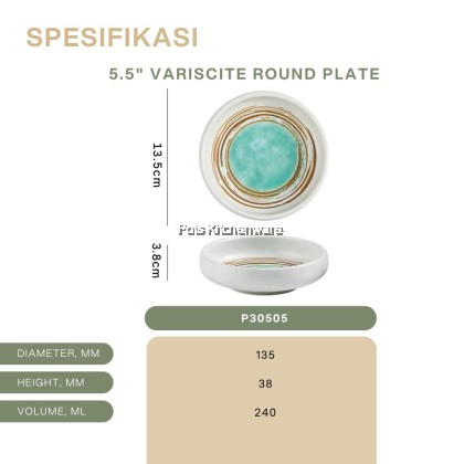 Variscite Porcelain Plate Series- Round Serving/ Deep/ Round Deep/ Western/ Round- P30000