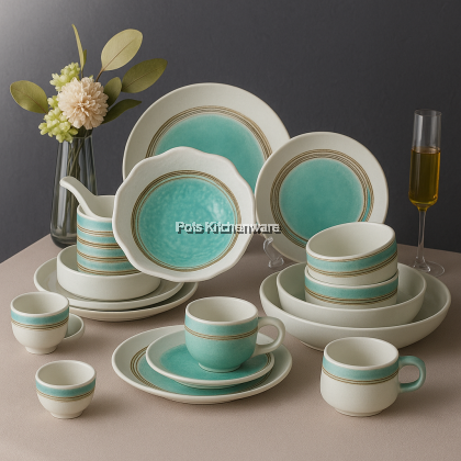 Variscite Porcelain Plate Series- Round Serving/ Deep/ Round Deep/ Western/ Round- P30000
