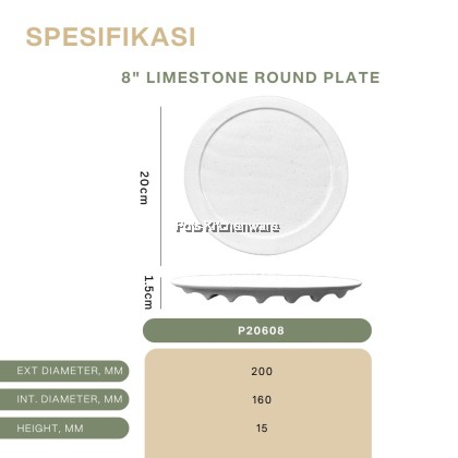 【Limestone Series】 Dinner/ Round/ Serving/ Western/ Hat shape/ square/ wavy plate- P20000