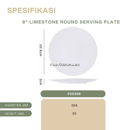 【Limestone Series】 Dinner/ Round/ Serving/ Western/ Hat shape/ square/ wavy plate- P20000