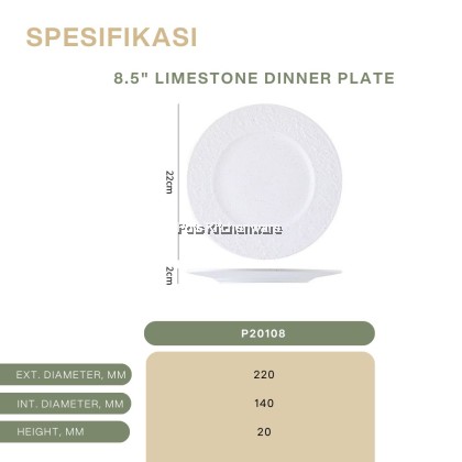 【Limestone Series】 Dinner/ Round/ Serving/ Western/ Hat shape/ square/ wavy plate- P20000