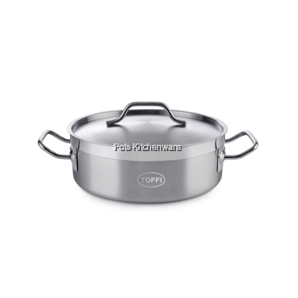 TOFFI 3 Layers Stainless Steel Casserole Pot 2 Handle with Lid- C5500 TOFFI 3 Layers Stainless Steel Casserole Pot 2 Handle with Lid- C5500