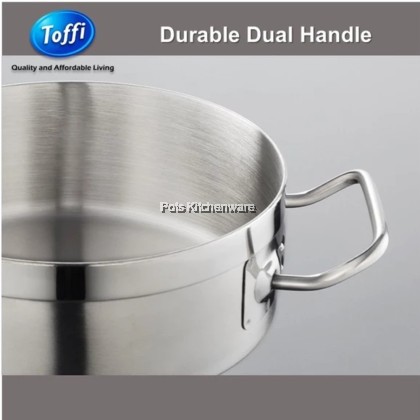 TOFFI 3 Layers Stainless Steel Casserole Pot 2 Handle with Lid- C5500 TOFFI 3 Layers Stainless Steel Casserole Pot 2 Handle with Lid- C5500
