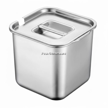 Toffi Stainless Steel Square Condiment Bowl & Lid- K5700