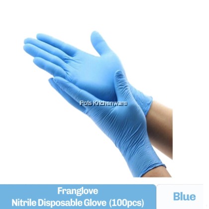 Franglove Disposable Nitrile Gloves (Blue / Black)100'S (POWDERED FREE)