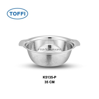 Toffi SUS201 Stainless Steel Bowl Basin Strainer Colander with handle- K5100