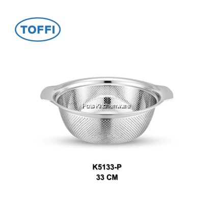 Toffi SUS201 Stainless Steel Bowl Basin Strainer Colander with handle- K5100