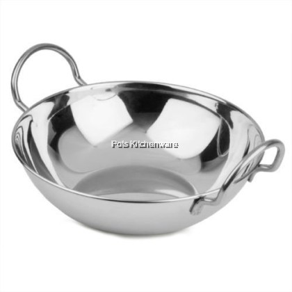 17cm/19cm/23cm Stainless Steel Personal Small Hot Pot Mini Wok Karahi Wok Double Handle Ear - SS1040M
