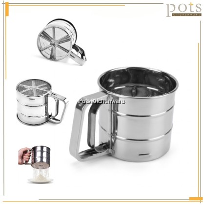 High Quality Stainless Steel Sieve Flour With Hand Press Design- S00-GDWS166