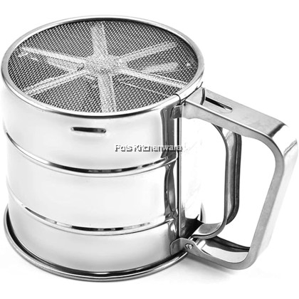 High Quality Stainless Steel Sieve Flour With Hand Press Design- S00-GDWS166
