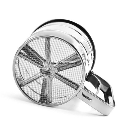 High Quality Stainless Steel Sieve Flour With Hand Press Design- S00-GDWS166