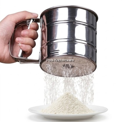 High Quality Stainless Steel Sieve Flour With Hand Press Design- S00-GDWS166