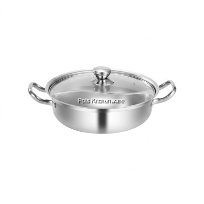 Toffi High Quality Stainless Steel Steamboat Pot With Or Without Divider Periuk Stimbot Keluli Tahan Karat 不锈钢鸳鸯火锅 C7000M