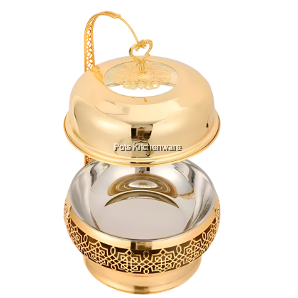 5 STARS HOTEL GRADE Elegant Gold Chafing Dish Dome Bell Warmer Round 8L Pemanas Makanan Bulat Emas 金色圆形自助餐炉S00-B9048M 5 STARS HOTEL GRADE Elegant Gold Chafing Dish Dome Bell Warmer Round 8L Pemanas Makanan Bulat Emas 金色圆形自助餐炉S00-B9048M