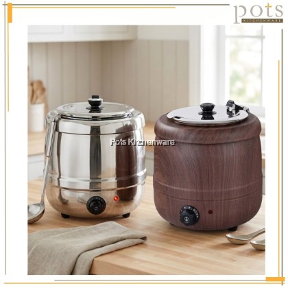 Hotel Grade 8L Stainless Steel Electric Soup Warmer Periuk Pemanas Sup Elektrik Keluli Tahan Karat 不锈钢商用保温汤煲 J00-BE904550