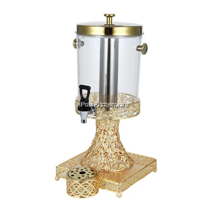 Hotel Grade 8L Gold Beverage Dispenser Stainless Steel and Plastic PC Barrel Dispenser 金色不锈钢PC果汁桶B3900G Hotel Grade 8L Gold Beverage Dispenser Stainless Steel and Plastic PC Barrel Dispenser 金色不锈钢PC果汁桶B3900G