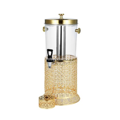 Hotel Grade 8L Gold Beverage Dispenser Stainless Steel and Plastic PC Barrel Dispenser 金色不锈钢PC果汁桶B3900G Hotel Grade 8L Gold Beverage Dispenser Stainless Steel and Plastic PC Barrel Dispenser 金色不锈钢PC果汁桶B3900G