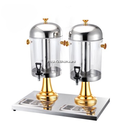 Hotel Grade 8L Gold Beverage Dispenser Stainless Steel and Plastic PC Barrel Dispenser 金色不锈钢PC果汁桶B3900G Hotel Grade 8L Gold Beverage Dispenser Stainless Steel and Plastic PC Barrel Dispenser 金色不锈钢PC果汁桶B3900G