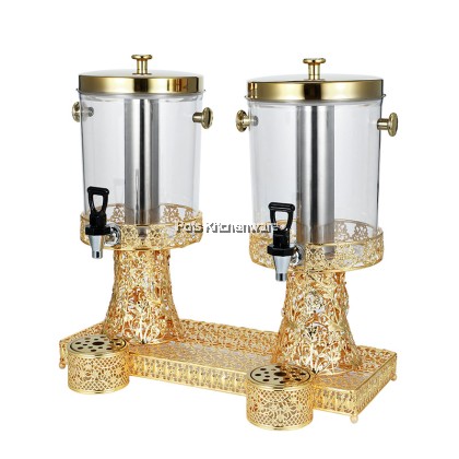 Hotel Grade 8L Gold Beverage Dispenser Stainless Steel and Plastic PC Barrel Dispenser 金色不锈钢PC果汁桶B3900G Hotel Grade 8L Gold Beverage Dispenser Stainless Steel and Plastic PC Barrel Dispenser 金色不锈钢PC果汁桶B3900G