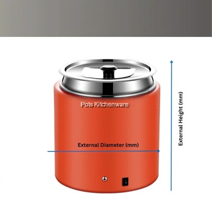5 Stars Hotel Grade Stainless Steel Electric Soup Warmer 11L Periuk Pemanas Sup 商用不锈钢保温汤桶BE4510