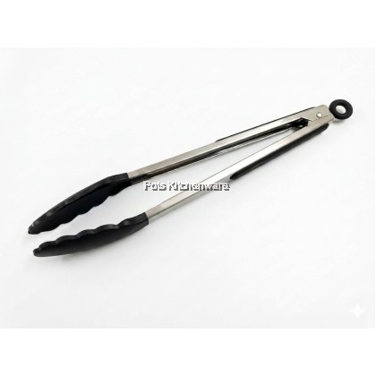 7"/9"/12"/14" Black Handle Silicone Food Tongs/Pengepit Makanan/黑色色硅胶食物夹R00-PL1140